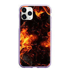 Чехол iPhone 11 Pro матовый Fire style, цвет: 3D-светло-сиреневый