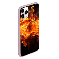 Чехол iPhone 11 Pro матовый Black fire style, цвет: 3D-розовый — фото 2