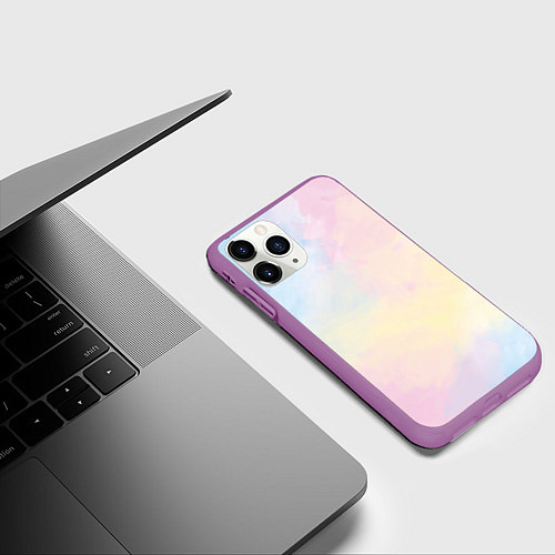 Чехол iPhone 11 Pro матовый Tie dye из сериала убийства в одном здании / 3D-Фиолетовый – фото 3