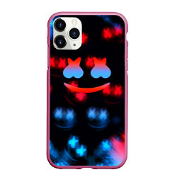 Чехол iPhone 11 Pro матовый Marshmello skibidi dob dob, цвет: 3D-малиновый