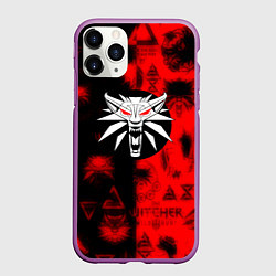 Чехол iPhone 11 Pro матовый The Witcher pattern magic, цвет: 3D-фиолетовый