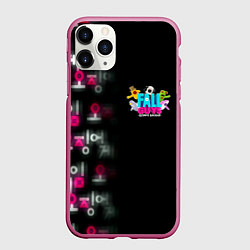 Чехол iPhone 11 Pro матовый Игра в кальмара x Fall Guys, цвет: 3D-малиновый