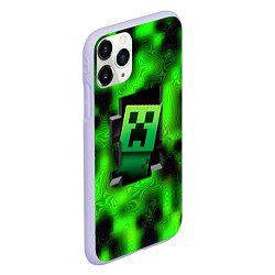 Чехол iPhone 11 Pro матовый Токсичный крипер майнкрафт, цвет: 3D-светло-сиреневый — фото 2