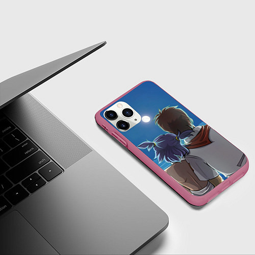 Чехол iPhone 11 Pro матовый Бесконечное лето Лена Семён / 3D-Малиновый – фото 3