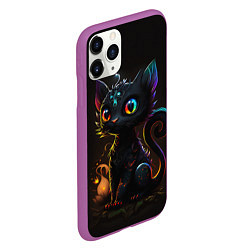 Чехол iPhone 11 Pro матовый Котик дракон, цвет: 3D-фиолетовый — фото 2