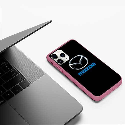 Чехол iPhone 11 Pro матовый Mazda sportcar / 3D-Малиновый – фото 3