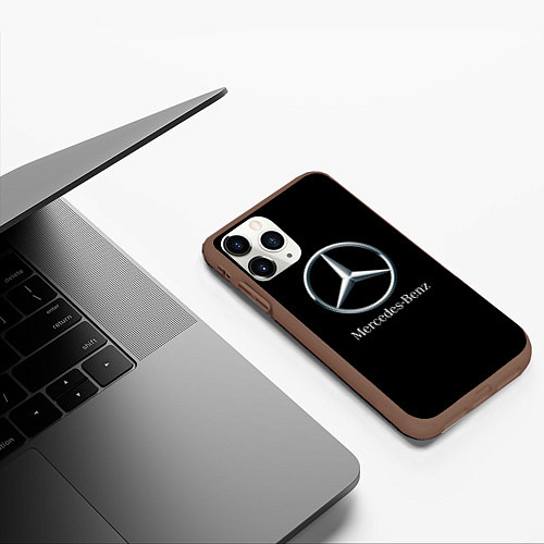 Чехол iPhone 11 Pro матовый Mercedes-benz sport auto / 3D-Коричневый – фото 3