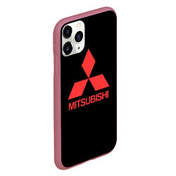 Чехол iPhone 11 Pro матовый Mitsubishi sportcar, цвет: 3D-малиновый — фото 2