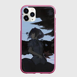 Чехол iPhone 11 Pro матовый Touhou Project Aya Шамеймару, цвет: 3D-малиновый