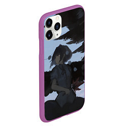 Чехол iPhone 11 Pro матовый Touhou Project Aya Шамеймару, цвет: 3D-фиолетовый — фото 2