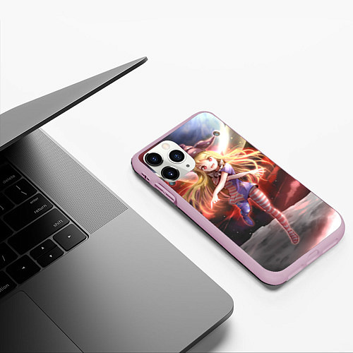 Чехол iPhone 11 Pro матовый Touhou Project Клаунпис / 3D-Розовый – фото 3