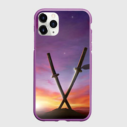 Чехол iPhone 11 Pro матовый Touhou Project Youmu Swords, цвет: 3D-фиолетовый