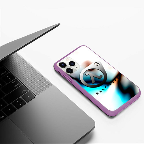 Чехол iPhone 11 Pro матовый Half life 3 is coming / 3D-Фиолетовый – фото 3