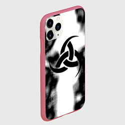 Чехол iPhone 11 Pro матовый Скандинавский узор душа, цвет: 3D-малиновый — фото 2