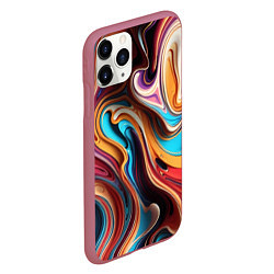 Чехол iPhone 11 Pro матовый Поток красок, цвет: 3D-малиновый — фото 2