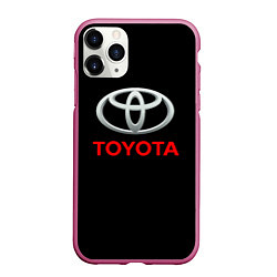 Чехол iPhone 11 Pro матовый Toyota sport car, цвет: 3D-малиновый