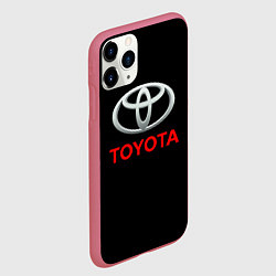 Чехол iPhone 11 Pro матовый Toyota sport car, цвет: 3D-малиновый — фото 2