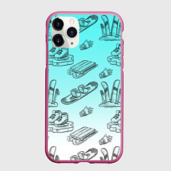 Чехол iPhone 11 Pro матовый Перезимуем, цвет: 3D-малиновый