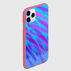 Чехол iPhone 11 Pro матовый Зимние узоры, цвет: 3D-малиновый — фото 2
