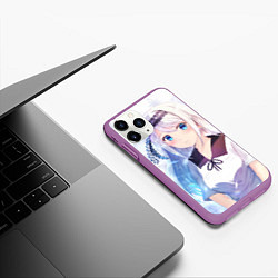 Чехол iPhone 11 Pro матовый Kaguya-sama wa Kokurasetai Кей Широгане, цвет: 3D-фиолетовый — фото 2