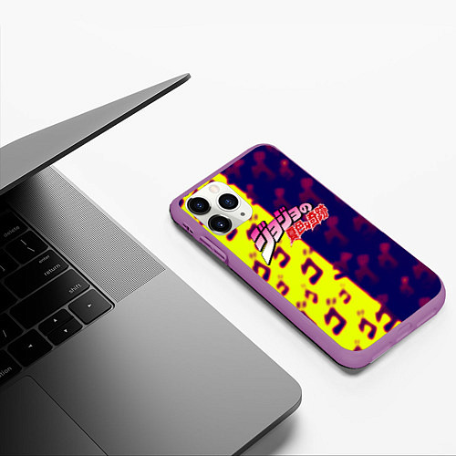 Чехол iPhone 11 Pro матовый JoJo Bizarre Adventure night skin / 3D-Фиолетовый – фото 3