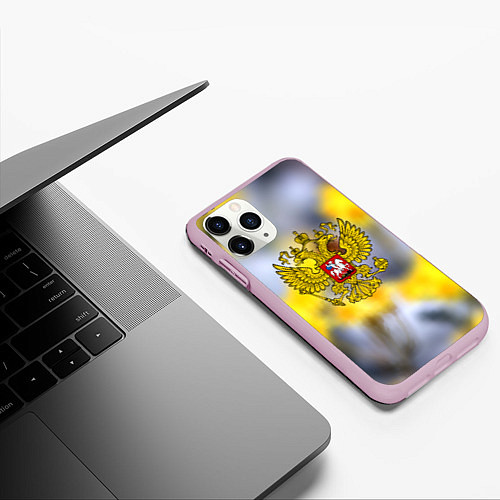 Чехол iPhone 11 Pro матовый Русская земля герб / 3D-Розовый – фото 3