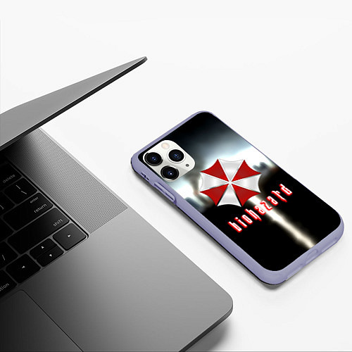 Чехол iPhone 11 Pro матовый Raccoon city / 3D-Светло-сиреневый – фото 3