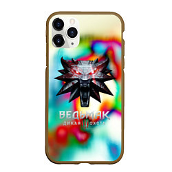 Чехол iPhone 11 Pro матовый Ведьмак школа волка, цвет: 3D-коричневый