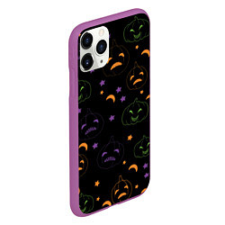 Чехол iPhone 11 Pro матовый Тыквы яркие, цвет: 3D-фиолетовый — фото 2