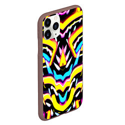 Чехол iPhone 11 Pro матовый Abstract mirrow pattern - neural network, цвет: 3D-коричневый — фото 2