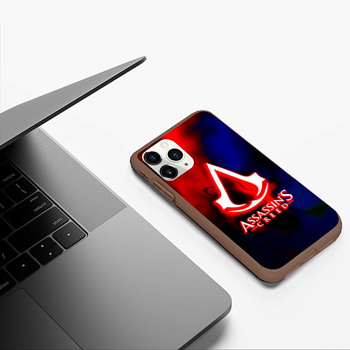 Чехол iPhone 11 Pro матовый Assassins Creed fire / 3D-Коричневый – фото 3