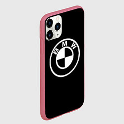 Чехол iPhone 11 Pro матовый Bmw sport white, цвет: 3D-малиновый — фото 2