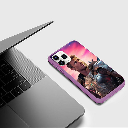 Чехол iPhone 11 Pro матовый William Glen Harold Herrington / 3D-Фиолетовый – фото 3