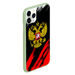 Чехол iPhone 11 Pro матовый Russia stripes, цвет: 3D-салатовый — фото 2