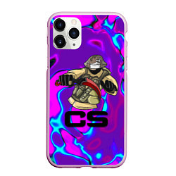 Чехол iPhone 11 Pro матовый Cs go neon skin, цвет: 3D-розовый