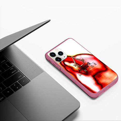 Чехол iPhone 11 Pro матовый Assassins Creed mirage exclusive / 3D-Малиновый – фото 3