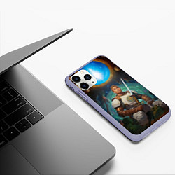 Чехол iPhone 11 Pro матовый Гачимучи Билли Харингтон рыцарь, цвет: 3D-светло-сиреневый — фото 2