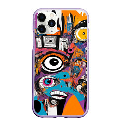Чехол iPhone 11 Pro матовый Глаз в смеси современных искусств - абстракционизм, цвет: 3D-светло-сиреневый