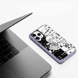 Чехол iPhone 11 Pro матовый Lil peep logo rap, цвет: 3D-светло-сиреневый — фото 2