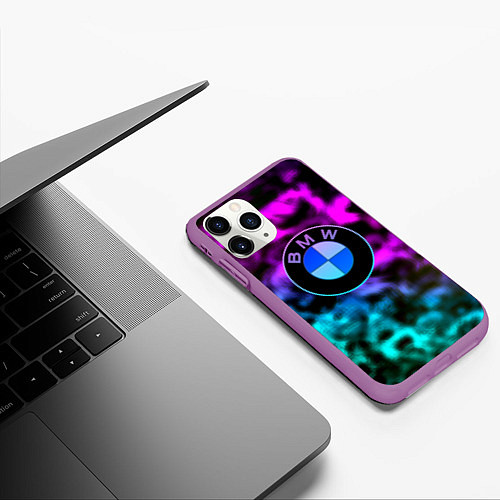 Чехол iPhone 11 Pro матовый Bmw anime / 3D-Фиолетовый – фото 3