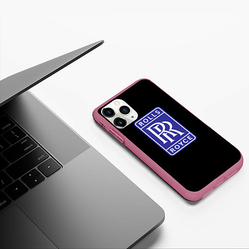 Чехол iPhone 11 Pro матовый Rolls Royce / 3D-Малиновый – фото 3