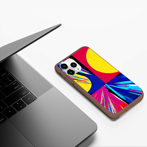 Чехол iPhone 11 Pro матовый Pop art composition - neural network / 3D-Коричневый – фото 3