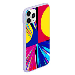 Чехол iPhone 11 Pro матовый Pop art composition - neural network, цвет: 3D-светло-сиреневый — фото 2