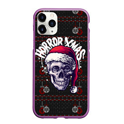 Чехол iPhone 11 Pro матовый Horror xmas, цвет: 3D-фиолетовый