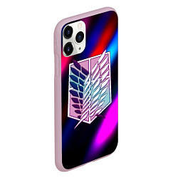 Чехол iPhone 11 Pro матовый Attack on Titan stripes neon, цвет: 3D-розовый — фото 2