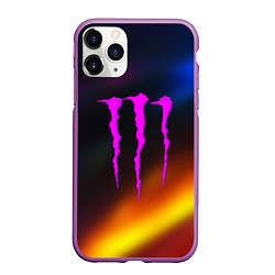 Чехол iPhone 11 Pro матовый Monster energy gradient color, цвет: 3D-фиолетовый