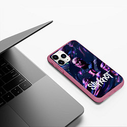 Чехол iPhone 11 Pro матовый Slipknot: guitar, цвет: 3D-малиновый — фото 2