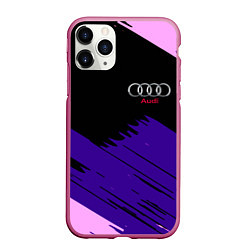 Чехол iPhone 11 Pro матовый Audi stripes, цвет: 3D-малиновый