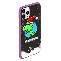 Чехол iPhone 11 Pro матовый Happy new year 2024, цвет: 3D-фиолетовый — фото 2