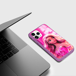 Чехол iPhone 11 Pro матовый Барби кукла в вечернем платье от нейросети, цвет: 3D-фиолетовый — фото 2